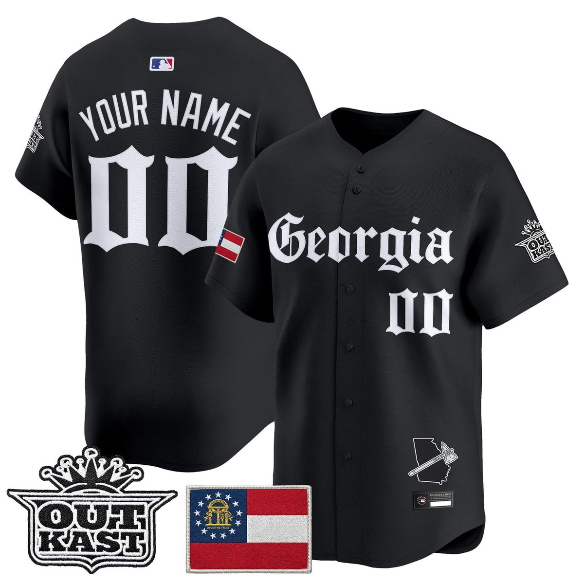 Atlanta Braves Georgia X Outkast Gothic Edition Vapor Premier Limited Custom Jersey