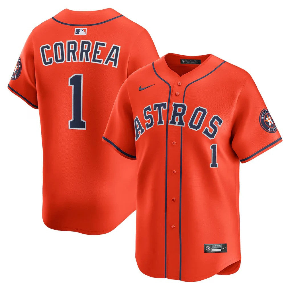 Carlos Correa #1 Houston Astros Alternate Limited Jersey - Orange