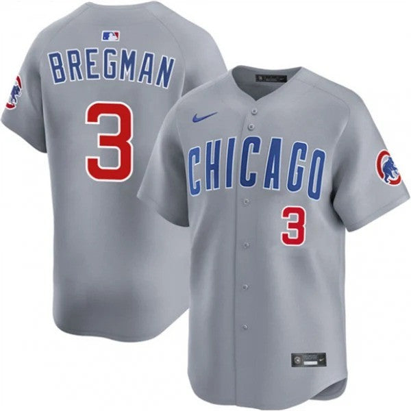 Alex Bregman #3 Chicago Cubs Road Limited Jersey - Gray