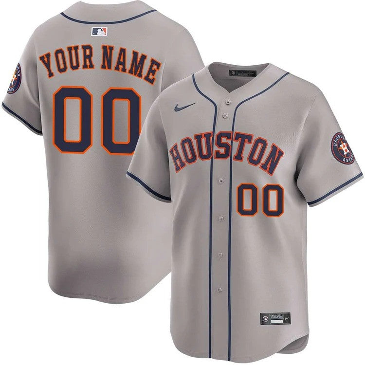 Houston Astros Custom Away Limited Jersey - Gray