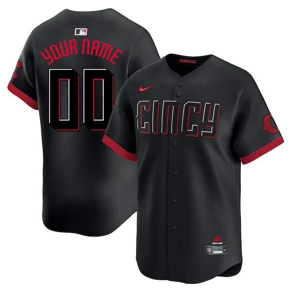 Cincinnati Reds Custom City Connect Limited Jersey - Black