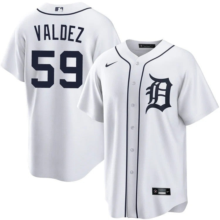 Framber Valdez #59 Detroit Tigers Home Limited Jersey - White