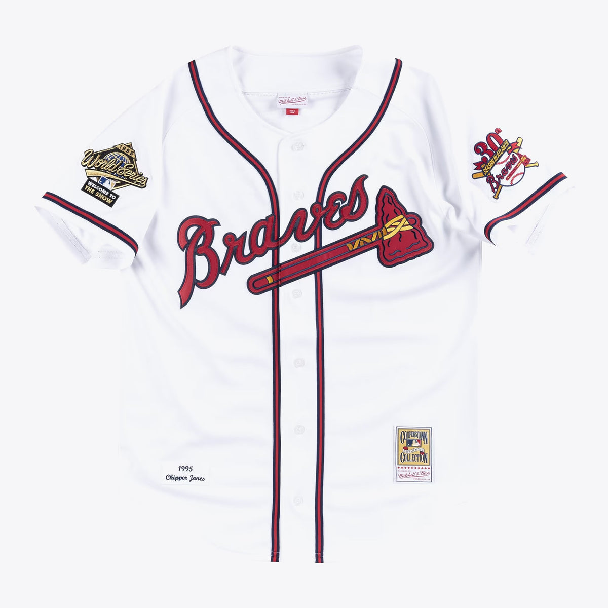 Chipper Jones #10 Atlanta Braves 1995 Authentic Jersey - White