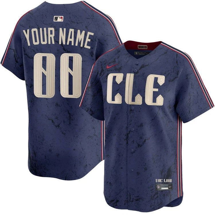 Cleveland Guardians Custom City Connect Limited Jersey - Navy