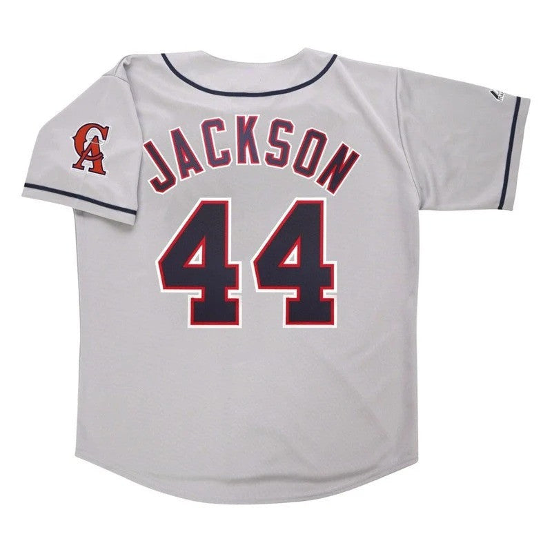 Reggie Jackson Angels California Road Throwback W Team Patch Limited Jersey - Grey