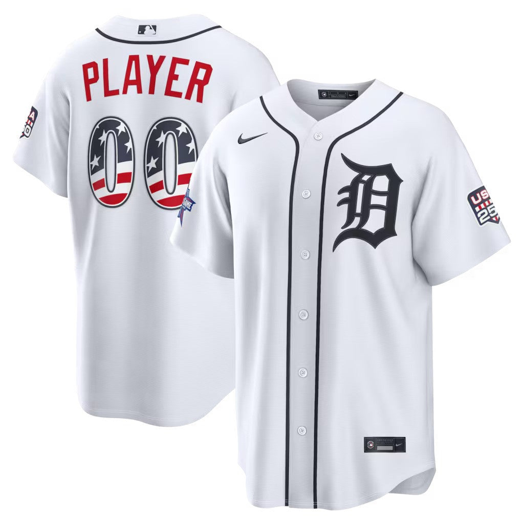 Detroit Tigers 2026 Custom Star Edition Stars Stripes Stadium Limited Jersey - White