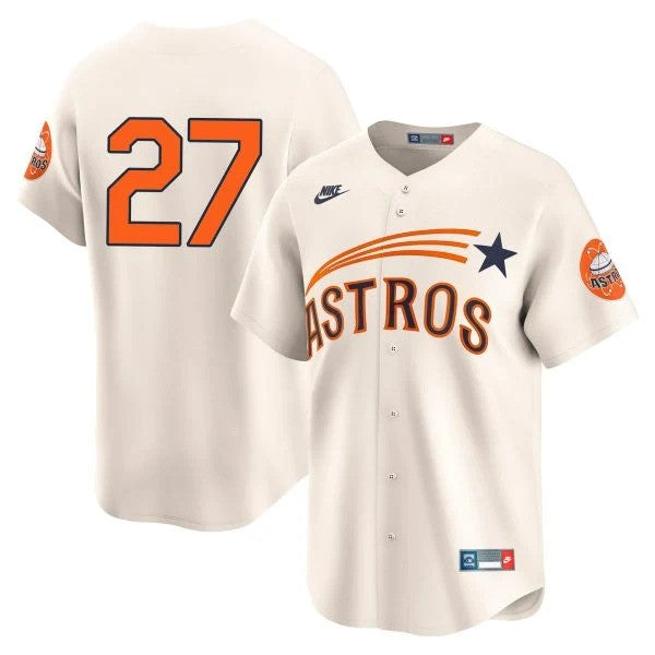 Jose Altuve #27 Houston Astros Throwback Cooperstown Limited Jersey - Cream
