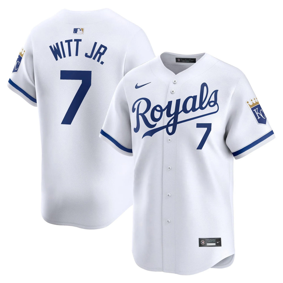 Bobby Witt Jr #7 Kansas City Royals Home Limited Jersey - White