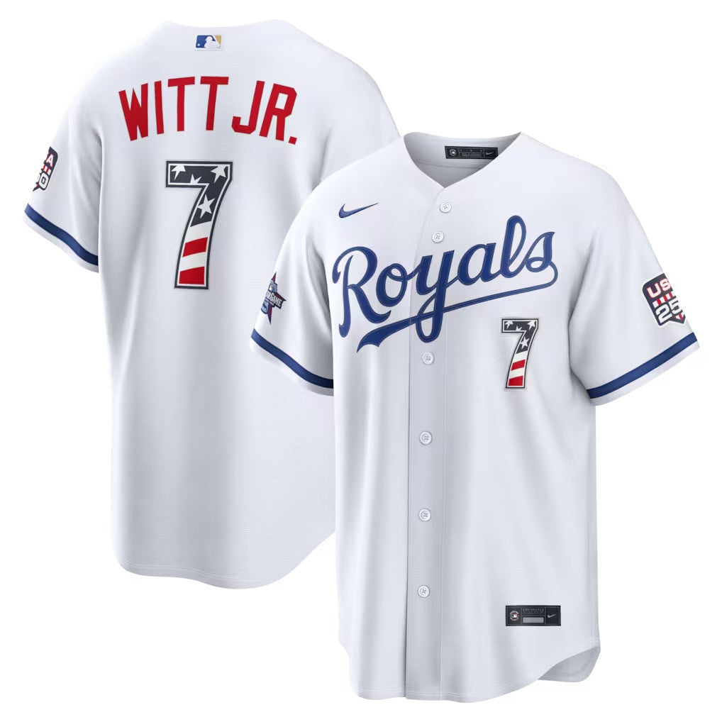 Bobby Witt Jr #7 Kansas City Royals 2026 Star Edition Stars Stripes Stadium Limited Jersey - White