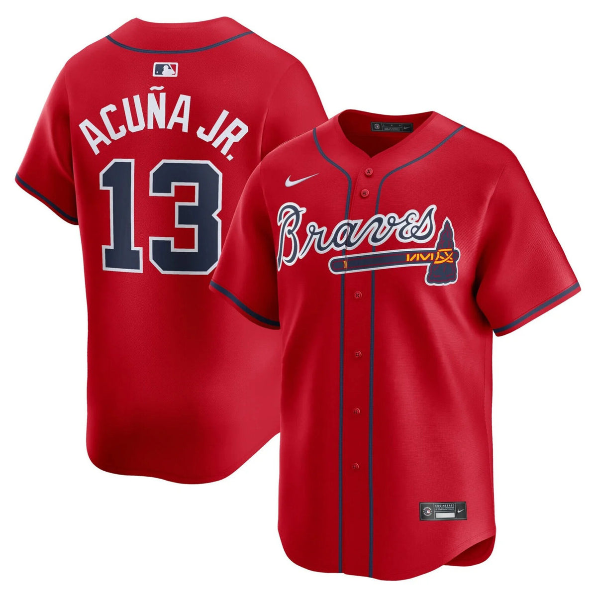 Ronald Acuna Jr #13 Atlanta Braves Alternate Limited Jersey - Red