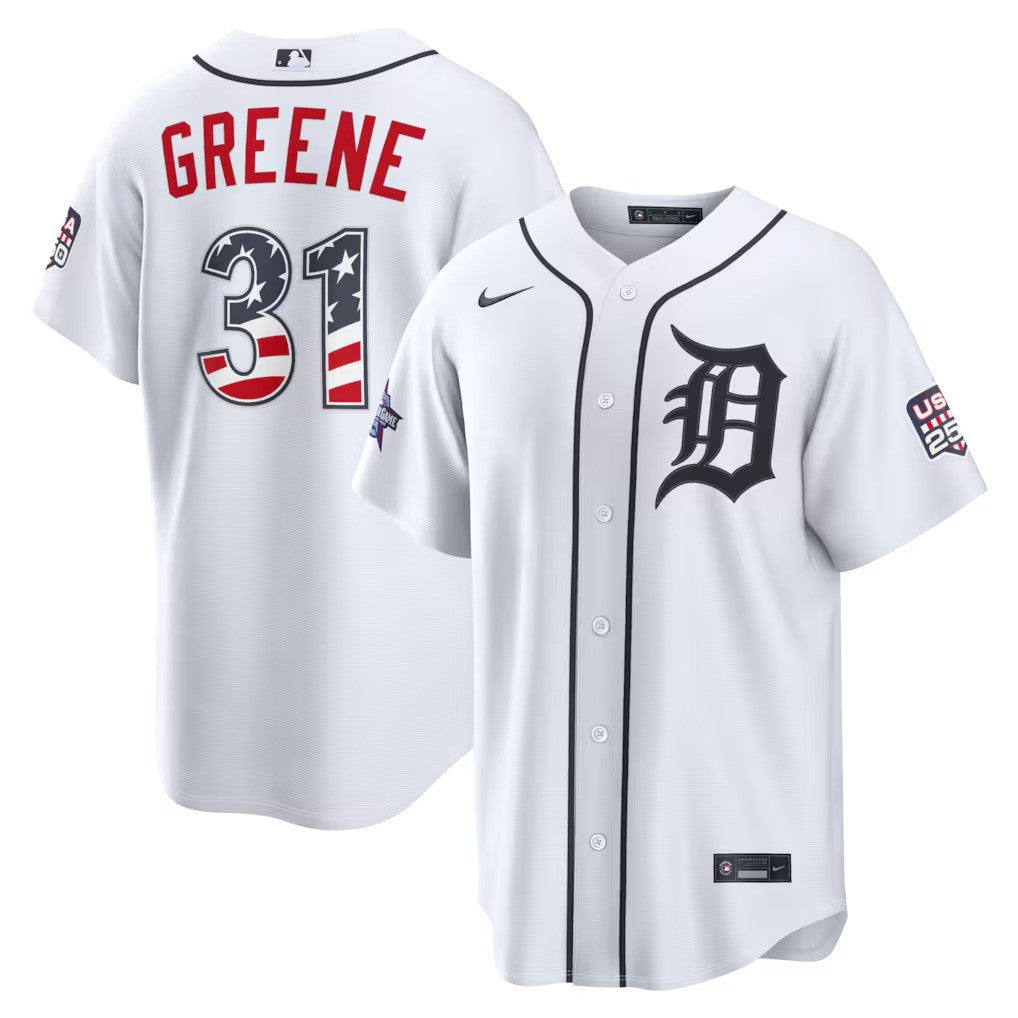 Riley Greene #31 Detroit Tigers 2026 Star Edition Stars Stripes Stadium Limited Jersey - White