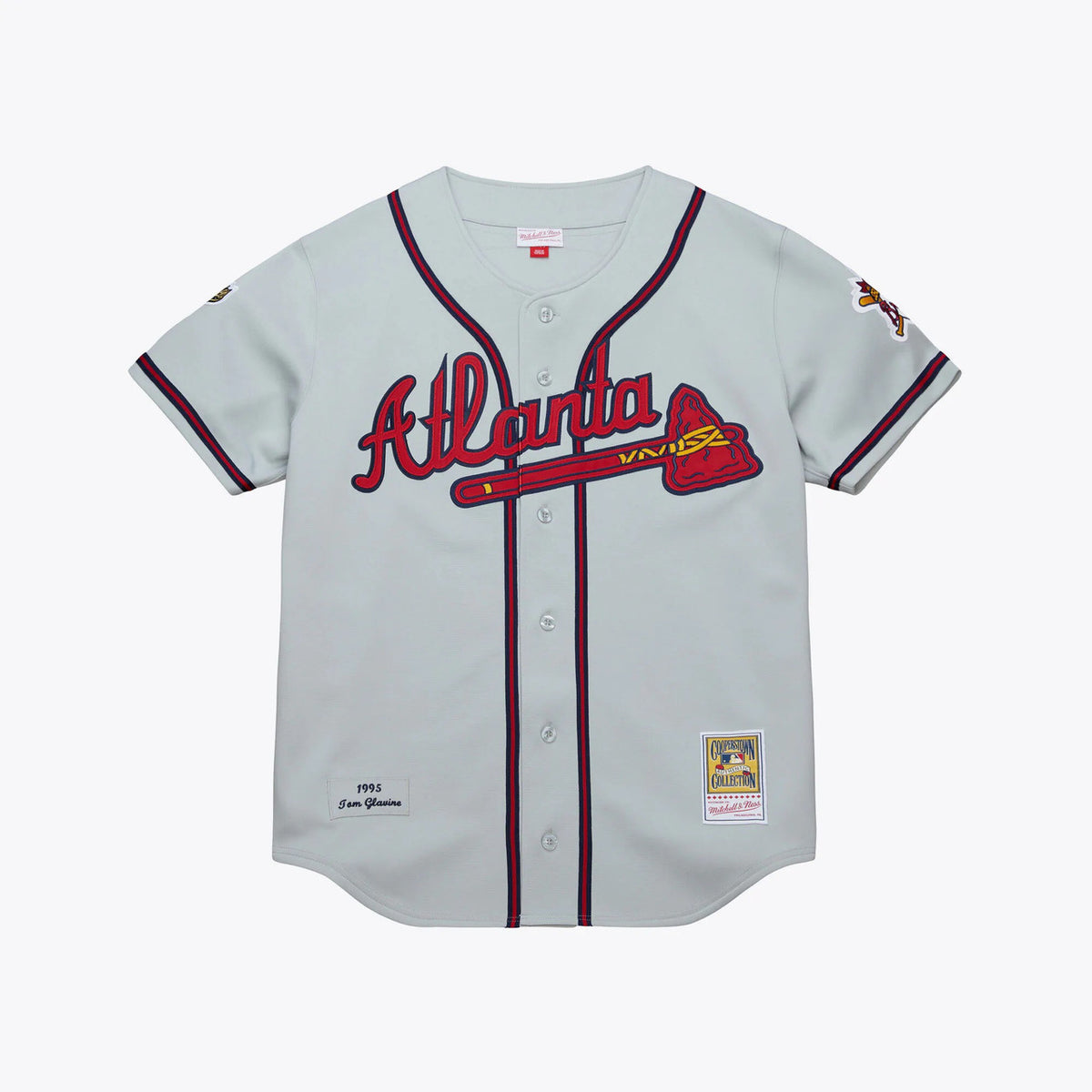 Tom Glavine #47 Atlanta Braves 1995 Authentic Throwback Jersey - Gray