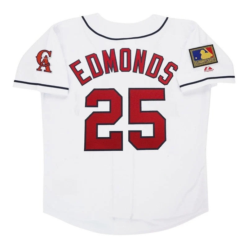 Jim Edmonds Angels 1994 California Home W 125Th Patch Limited Jersey - White