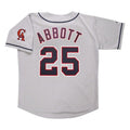 Jim Abbott California Angels Road Throwback W Team Patch Limited Jersey - Grey