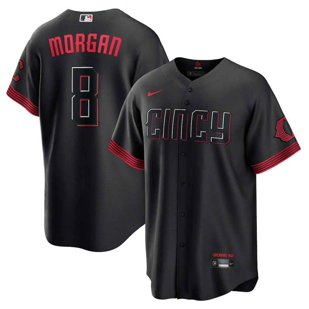 Joe Morgan #8 Cincinnati Reds City Connect Limited Jersey - Black