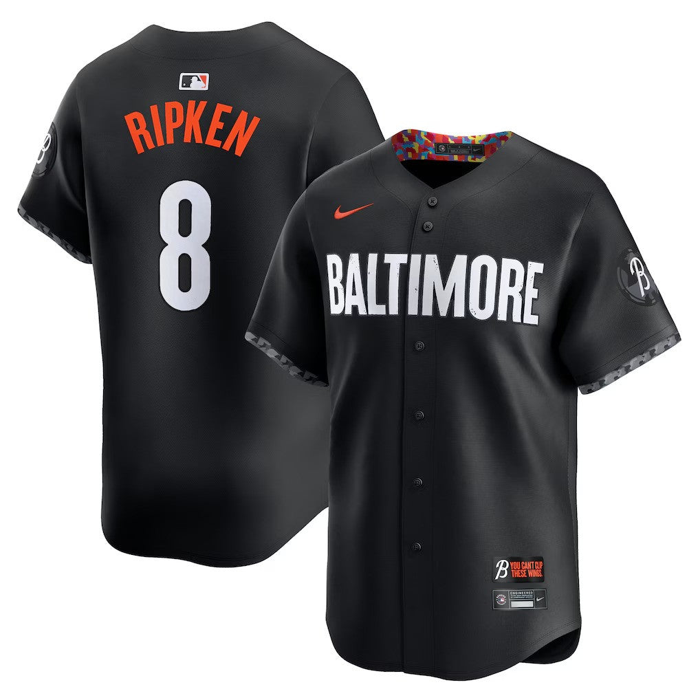 Cal Ripken Jr #8 Baltimore Orioles City Connect Limited Jersey - Black