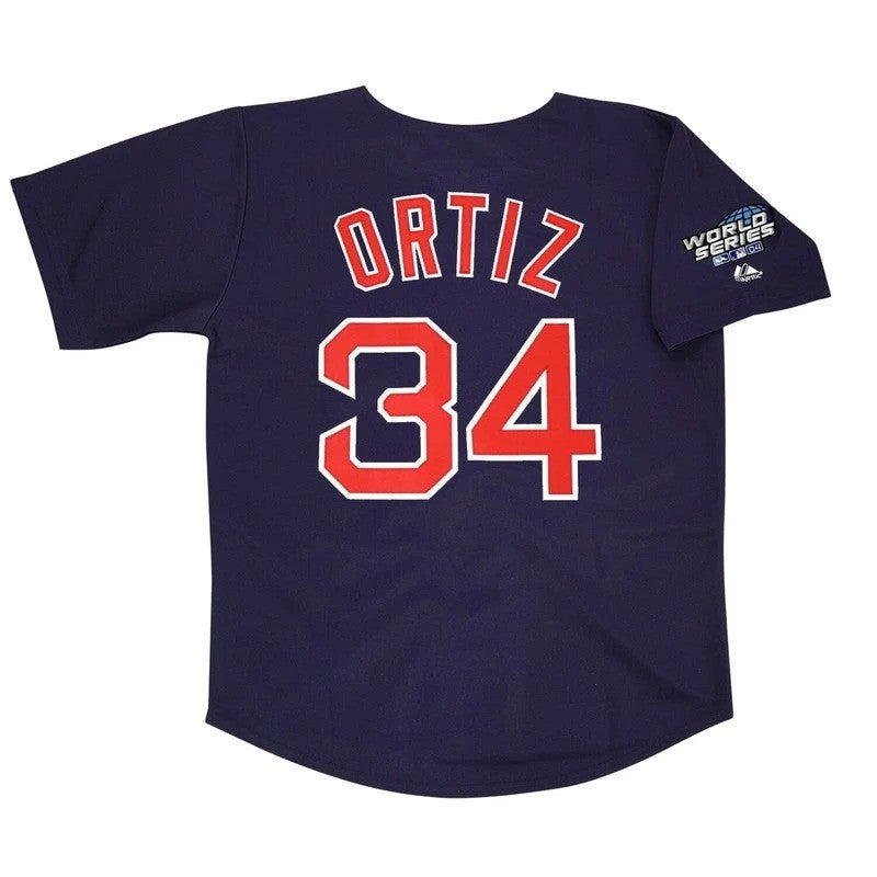 David Ortiz #34 Boston Red Sox 2004 Alt World Series M 2Xl Limited Jersey - Navy