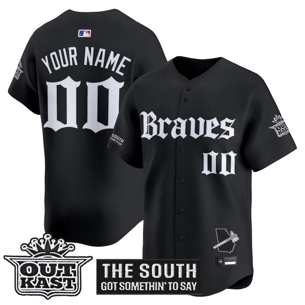 Atlanta Braves Gothic South X Outkast Edition Vapor Premier Limited V2 Custom Jersey