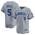 George Brett #5 Kansas City Royals Road Limited Jersey - Gray