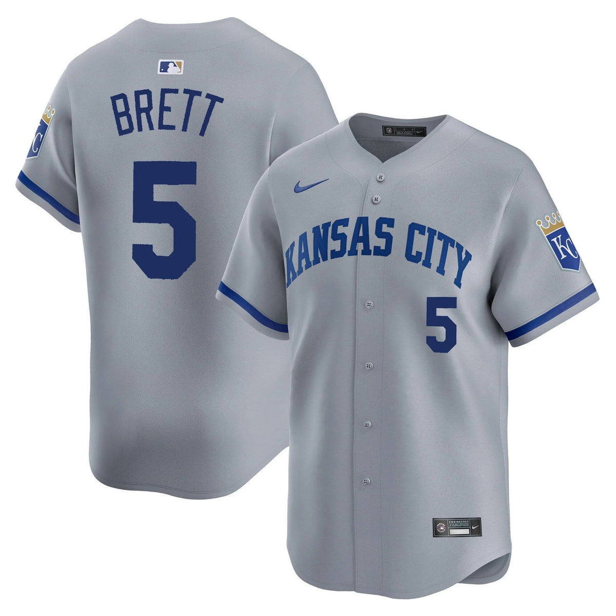 George Brett #5 Kansas City Royals Road Limited Jersey - Gray