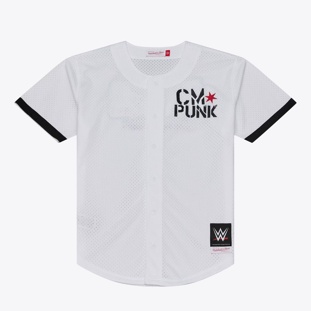 Cm Punk Wwe Mesh Limited Baseball Jersey - White