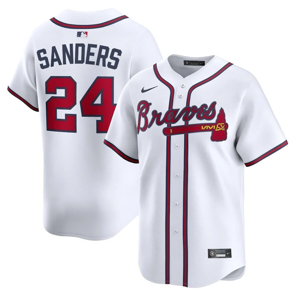 Deion Sanders #24 Atlanta Braves Limited Jersey - White