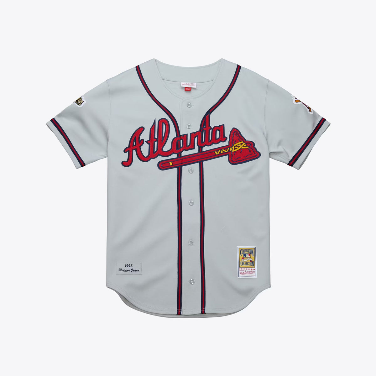 Chipper Jones #10 Atlanta Braves 1995 Authentic Throwback Jersey - Gray