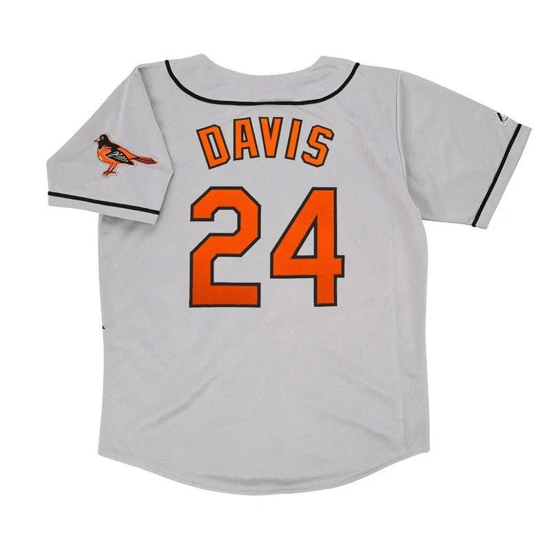 Eric Davis #44 Baltimore Orioles 1997 Road W Team Patch M 2Xl Limited Jersey - Grey