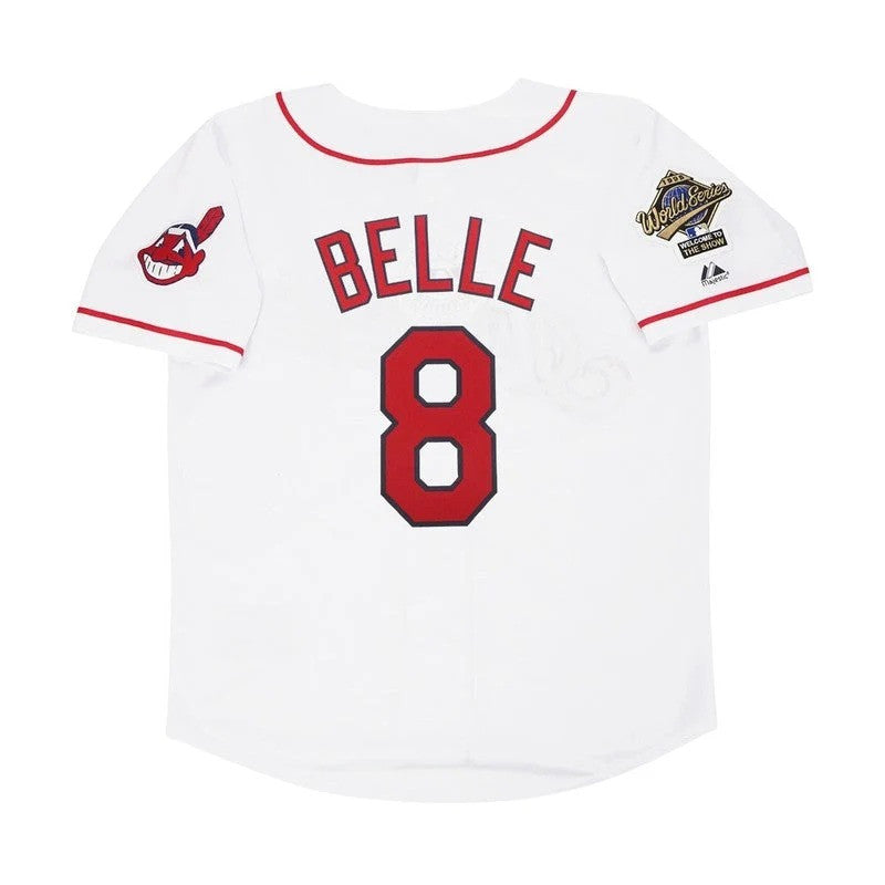 Albert Belle Cleveland Indians 1995 Home World Series Limited Jersey - White