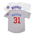 Greg Maddux #31 Chicago Cubs Home Road Grey W Patch Limited Jersey - White