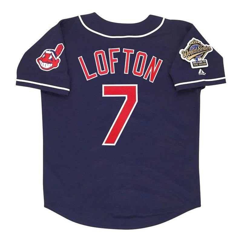 Kenny Lofton #7 Cleveland Indians 1995 Alt World Series Limited Jersey - Navy Blue