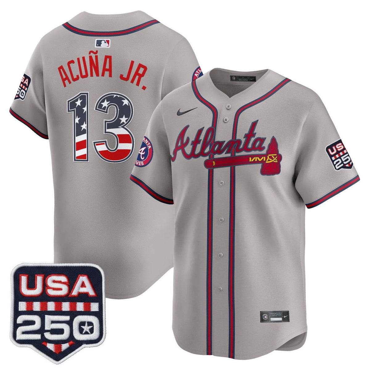 Atlanta Braves Men Usa Fourth Of July Vapor Premier Limited Jersey