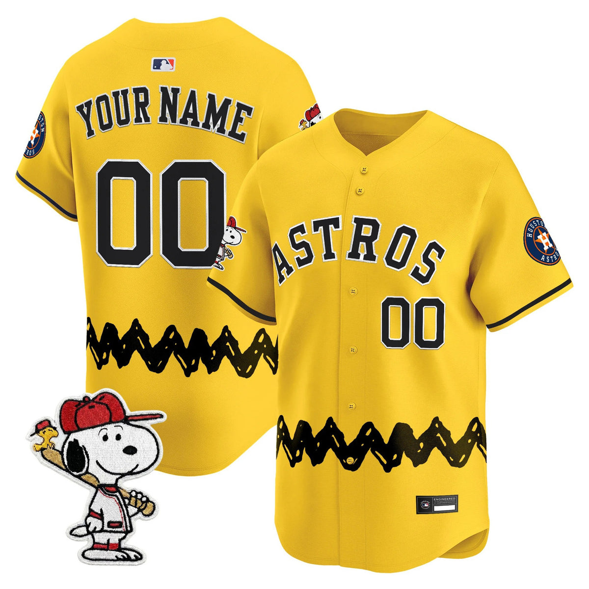 Houston Astros X Peanuts Vapor Premier Limited Custom Jersey