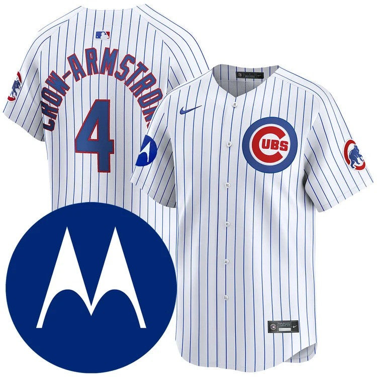 Pete Crow Armstrong #4 Chicago Cubs Home Limited Motorola Patch Jersey - White