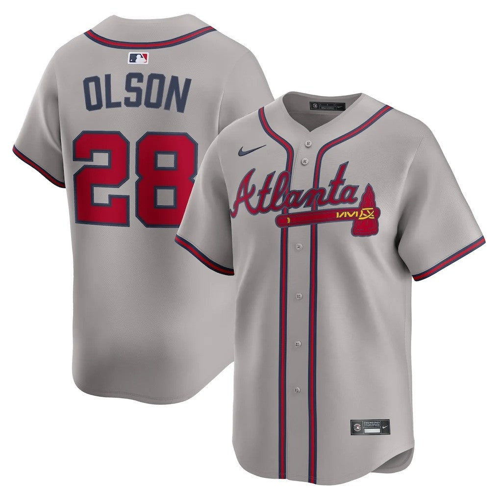Matt Olson #28 Atlanta Braves Road Limited Player Jersey - Gray