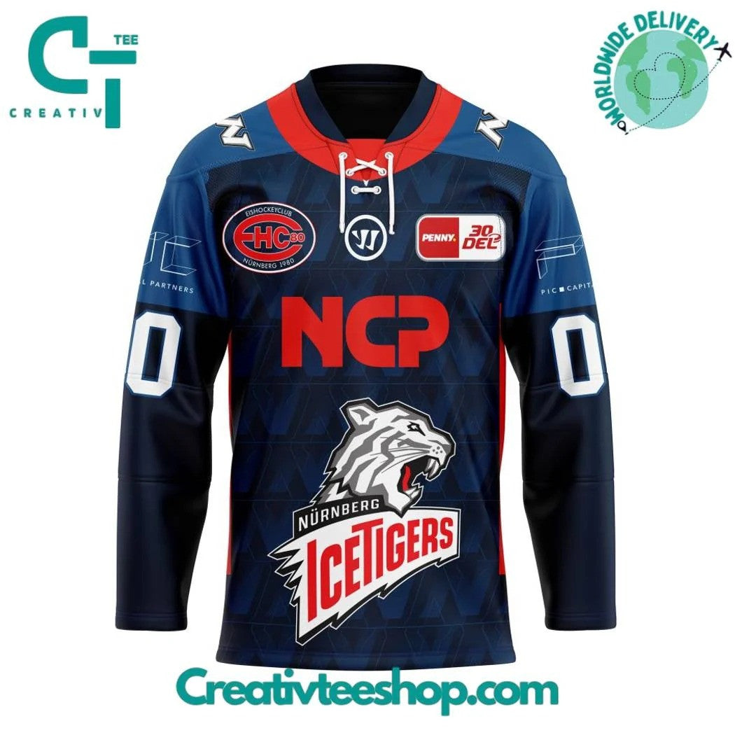 Del Nurnberg Ice Detroit Tigers Home Kits Limited Hockey Jersey