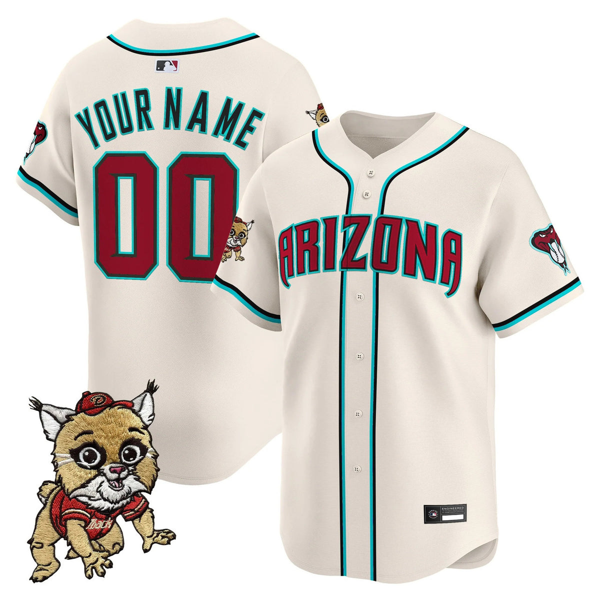 Arizona Diamondbacks Baxter Bobcat Patch Vapor Premier Limited Custom Jersey