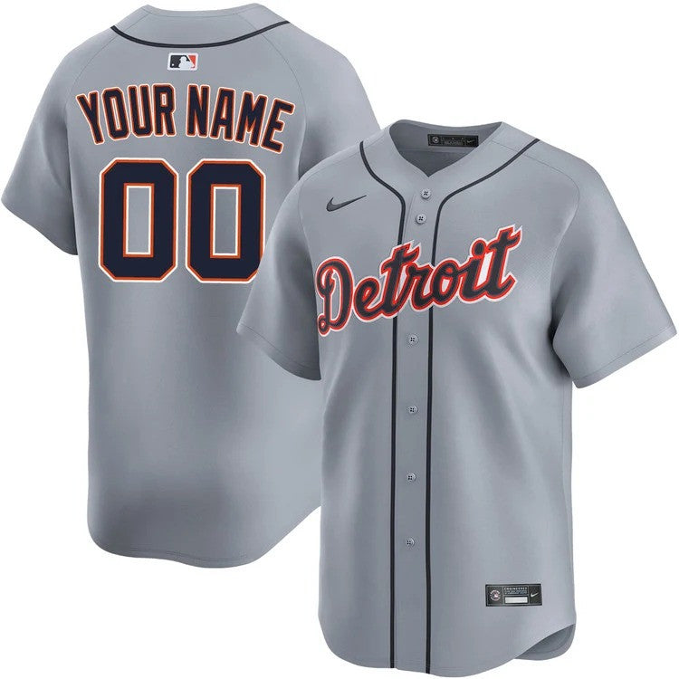 Detroit Tigers Custom Away Limited Jersey - Gray