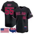 American Flag Royal Limited Custom Baseball Jersey - Black