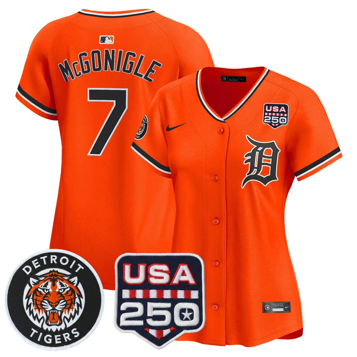 Detroit Tigers Women 2026 Alternate Vapor Premier 250America Patch Limited Jersey