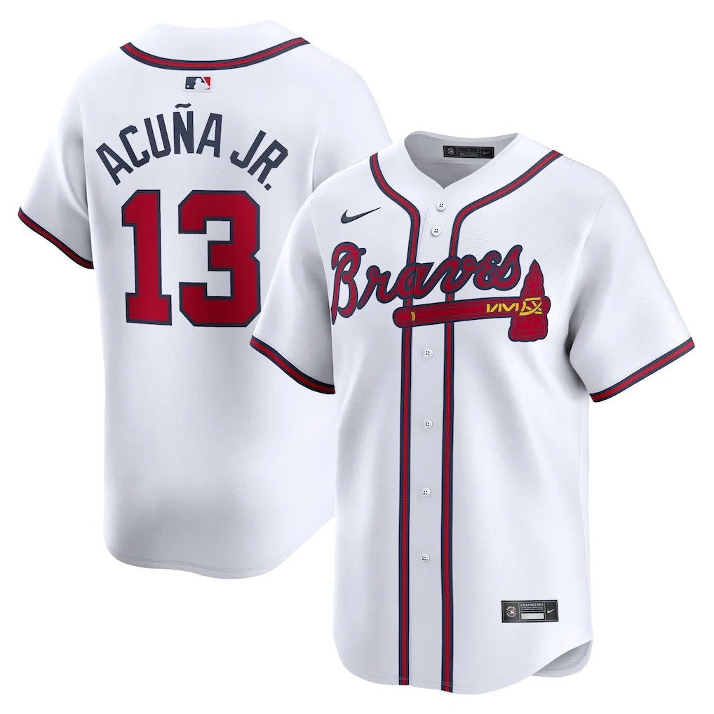Ronald Acuna Jr #13 Atlanta Braves Home Limited Player Jersey - White