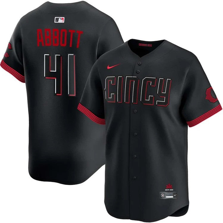 Andrew Abbott #41 Cincinnati Reds City Connect Limited Jersey - Black