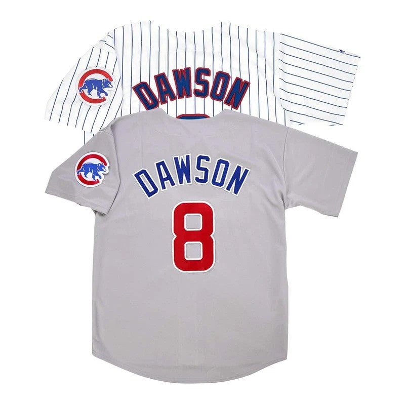 Andre Dawson #8 Chicago Cubs Home Road Grey W Patch Limited Jersey - White