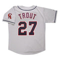 Mike Trout Angels California Road Throwback W Team Patch Limited Jersey - Grey