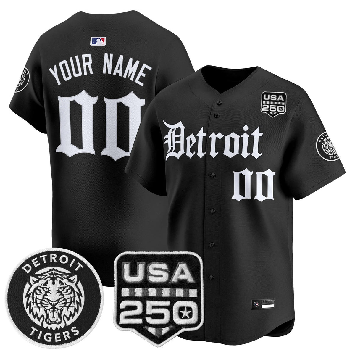 Detroit Tigers Gothic Edition Vapor Premier Limited Custom Jersey