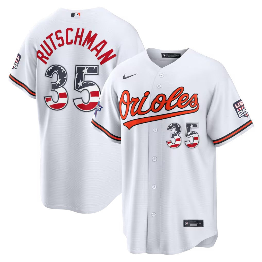 Adley Rutschman #35 Baltimore Orioles 2026 Star Edition Stars Stripes Stadium Limited Jersey - White