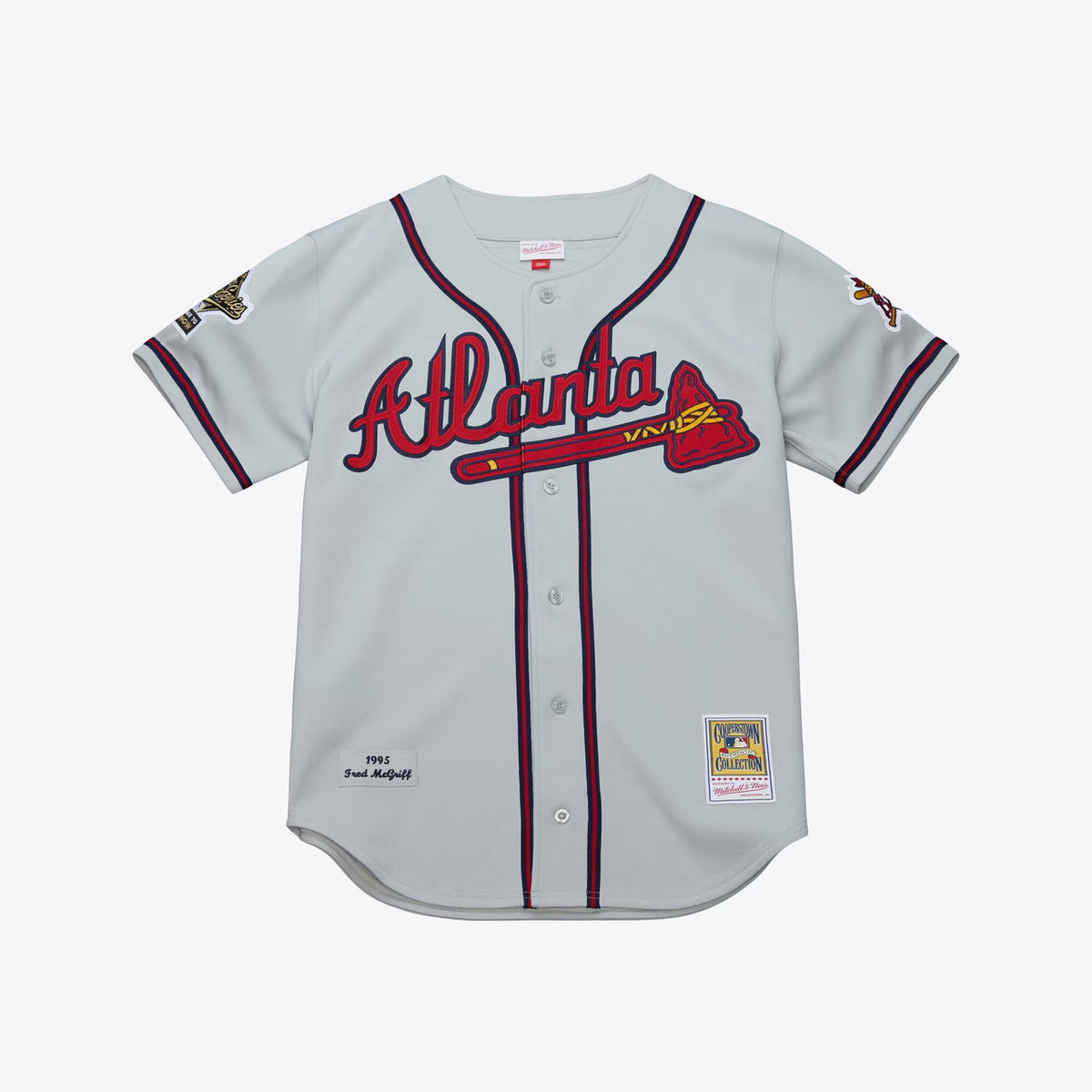 Fred Mcgriff #27 Atlanta Braves 1995 Authentic Throwback Jersey - Gray