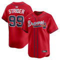Spencer Strider #99 Atlanta Braves Alternate Limited Player Jersey - Red