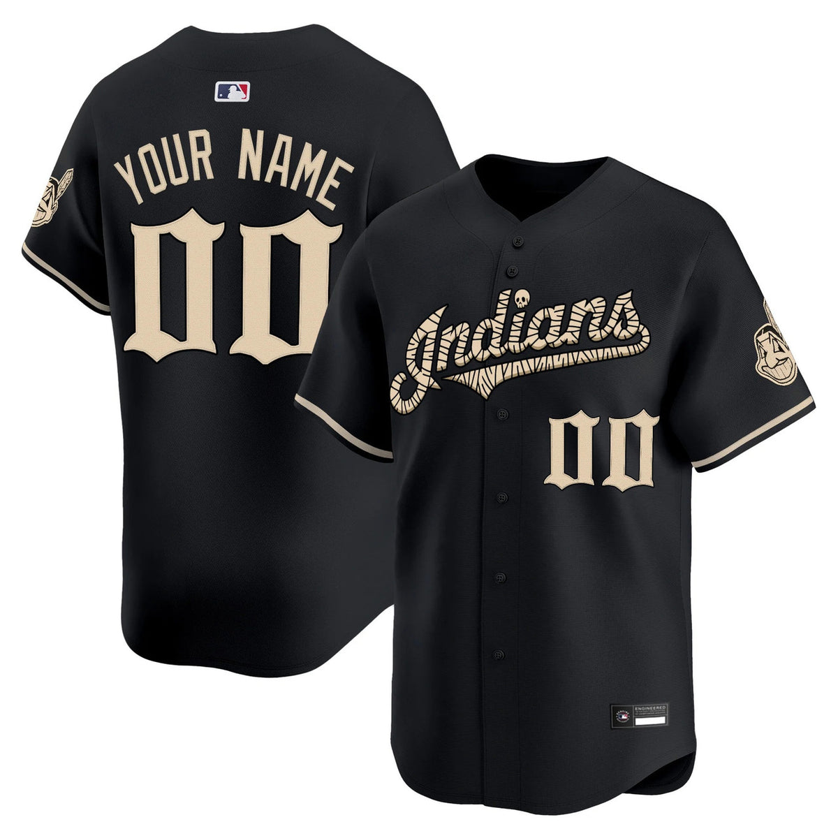 Cleveland Indians Halloween Mummy Edition Vapor Premier Limited Custom Jersey
