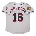 Garret Anderson Angels 1994 California Road W 125Th Patch Limited Jersey - Grey